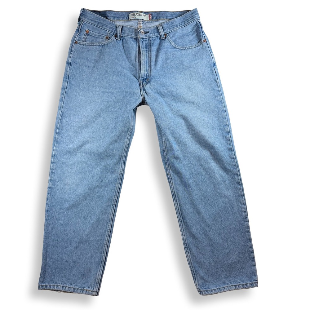Levis 550 Relaxed Fit Jeans Light Wash Blue Denim Mens 36x29 100% Cotton